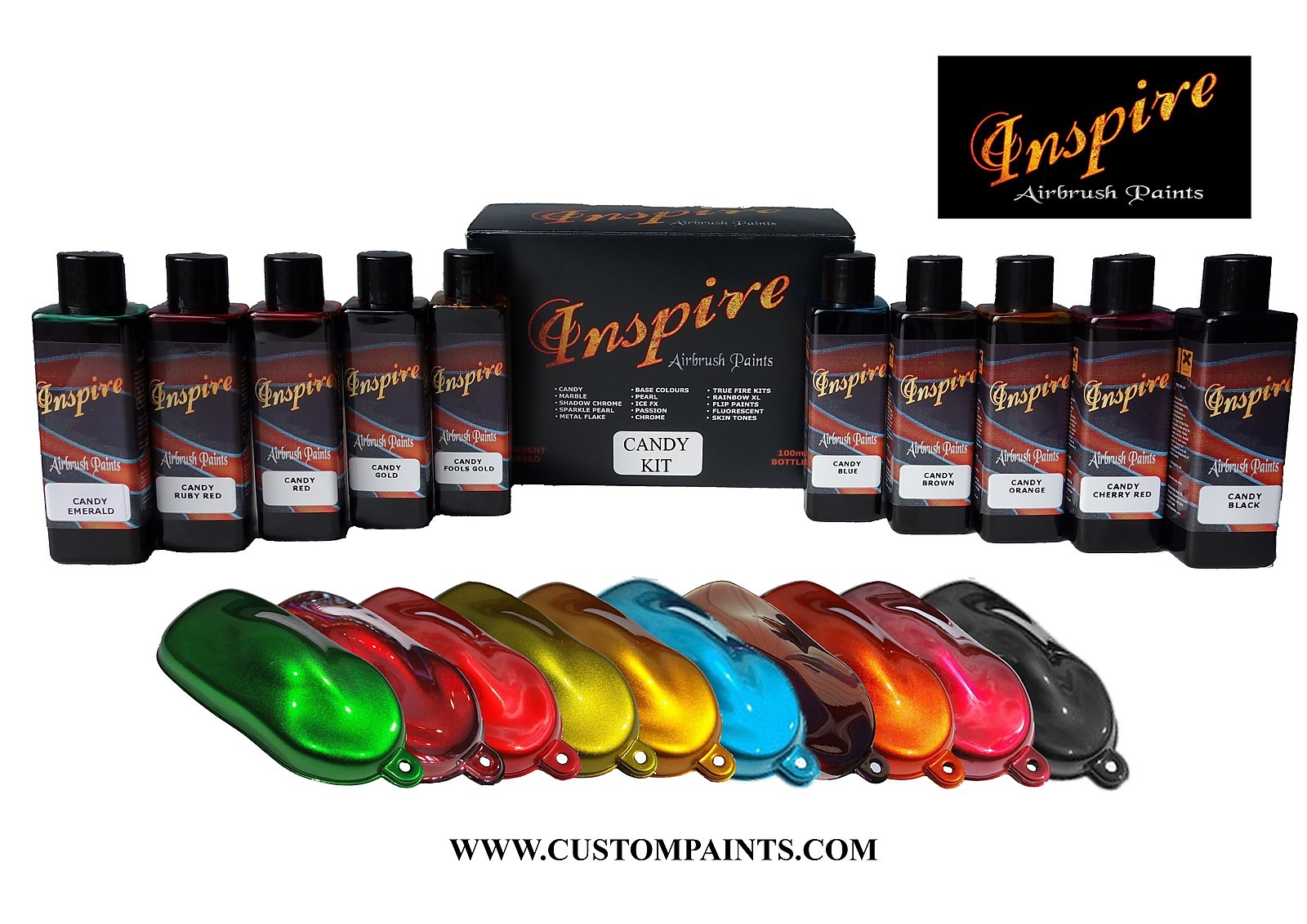 Inspire Airbrush Candy Kit (Solvent), CUSTOM PAINT, HOK, MOTORCYCLE, Automotive