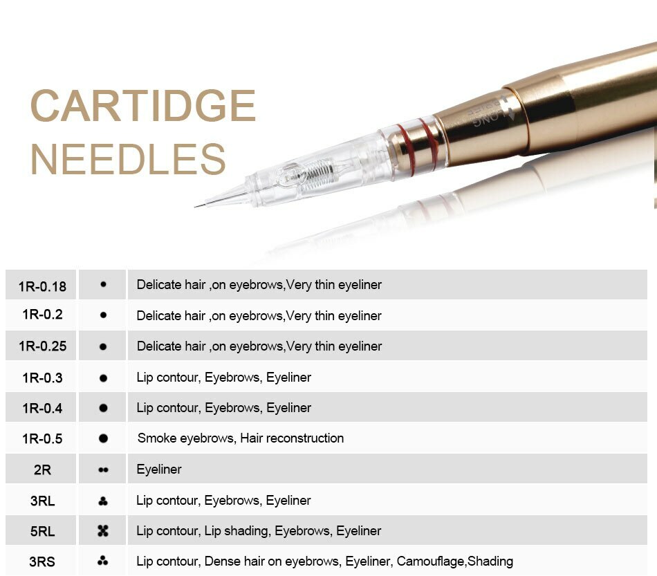 10Pcs 1R/RL Microblading Cartridge Needles For Biomaser Permanent Makeup Machine
