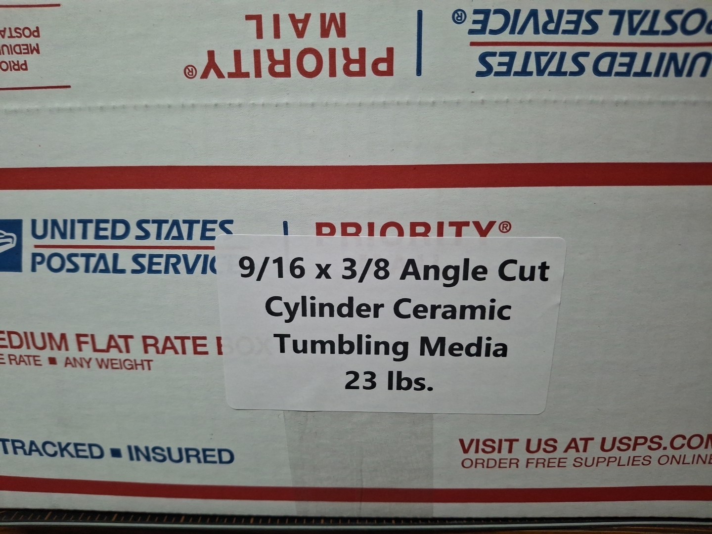 CERAMIC TUMBLING MEDIA 25 pounds of 9/16" x 3/8" Angle Cut Cylinder 23 lbs