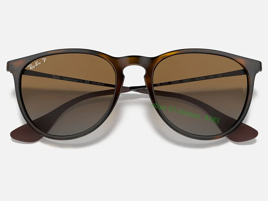 Ray-Ban Erika Polarized Sunglasses RB4171 RB4171 710/T5 54-18 Brown/Light Havana