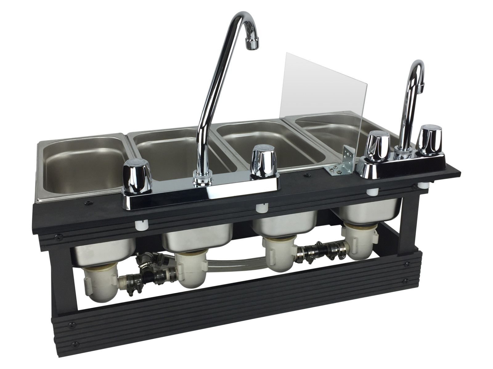 Portable Sink Mobile Concession, 4 Compartment sink, Table Top Sink