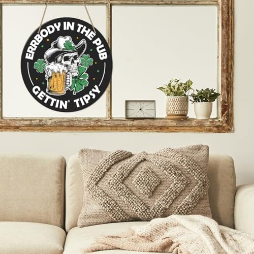 St. Patrick's Day Sign Irish Pub Decor St Patricks Day Western Skeleton Wood