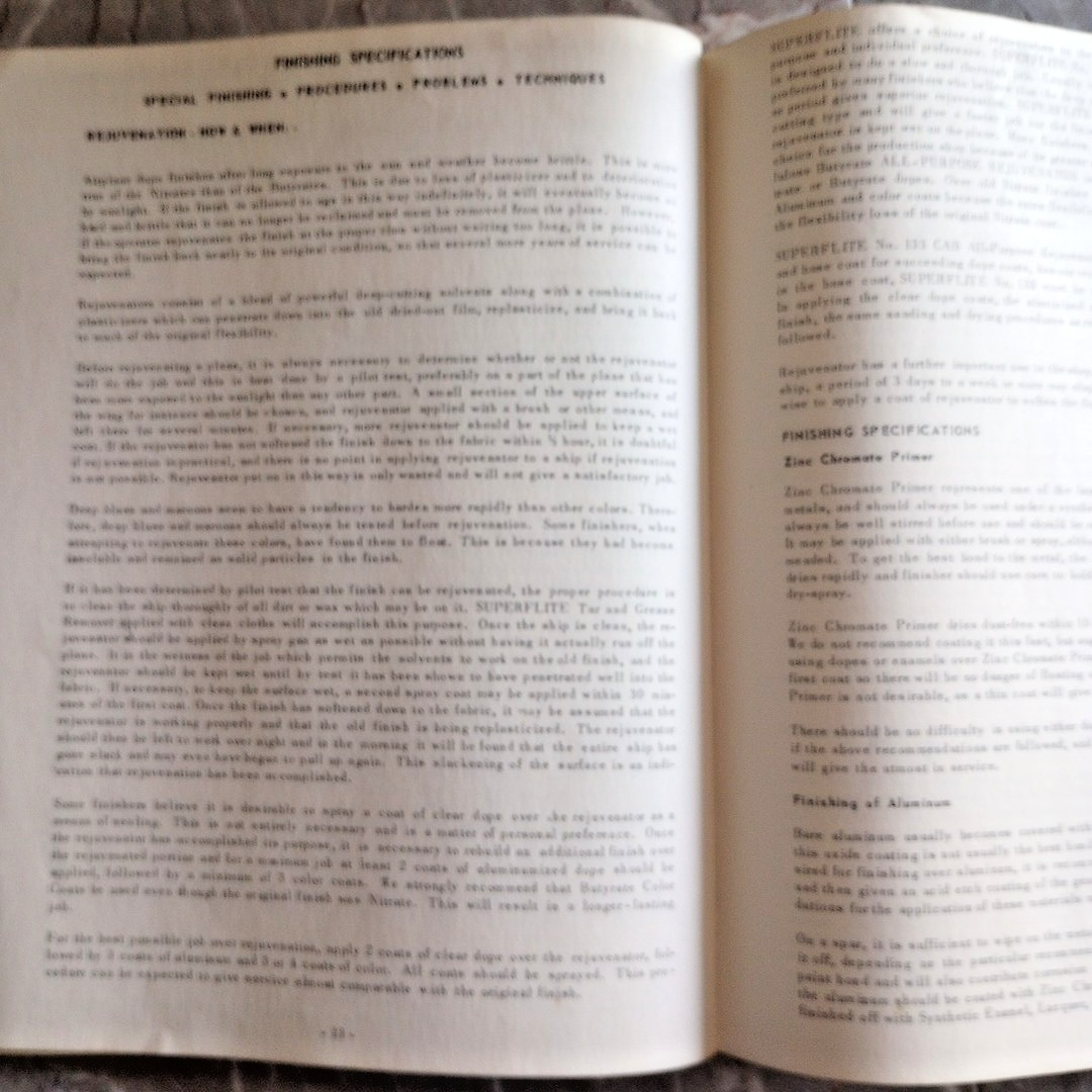 1955 Procedures Manual for Aircraft Dope And Fabric Application - Aviation