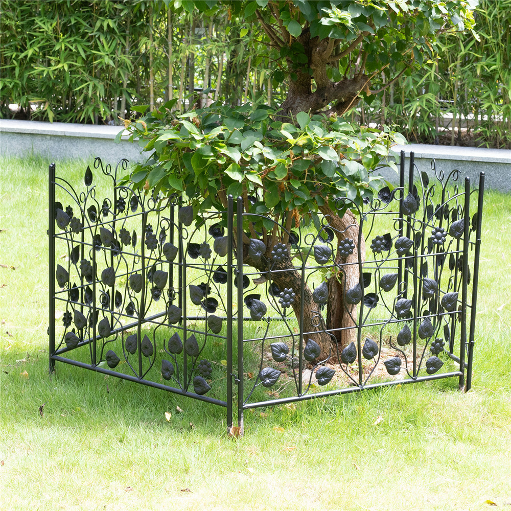 5-Piece Garden Fence Steel Border Garden Landscape Fencing Edge Section 24"x10ft
