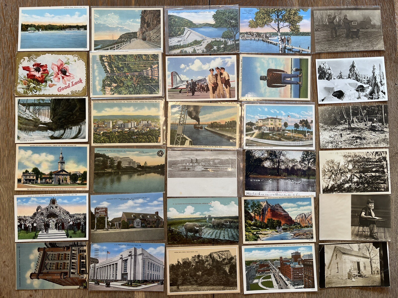 1000+ Antique Postcard Lot c1900 - c1960s City Views Holiday RPPC Collection