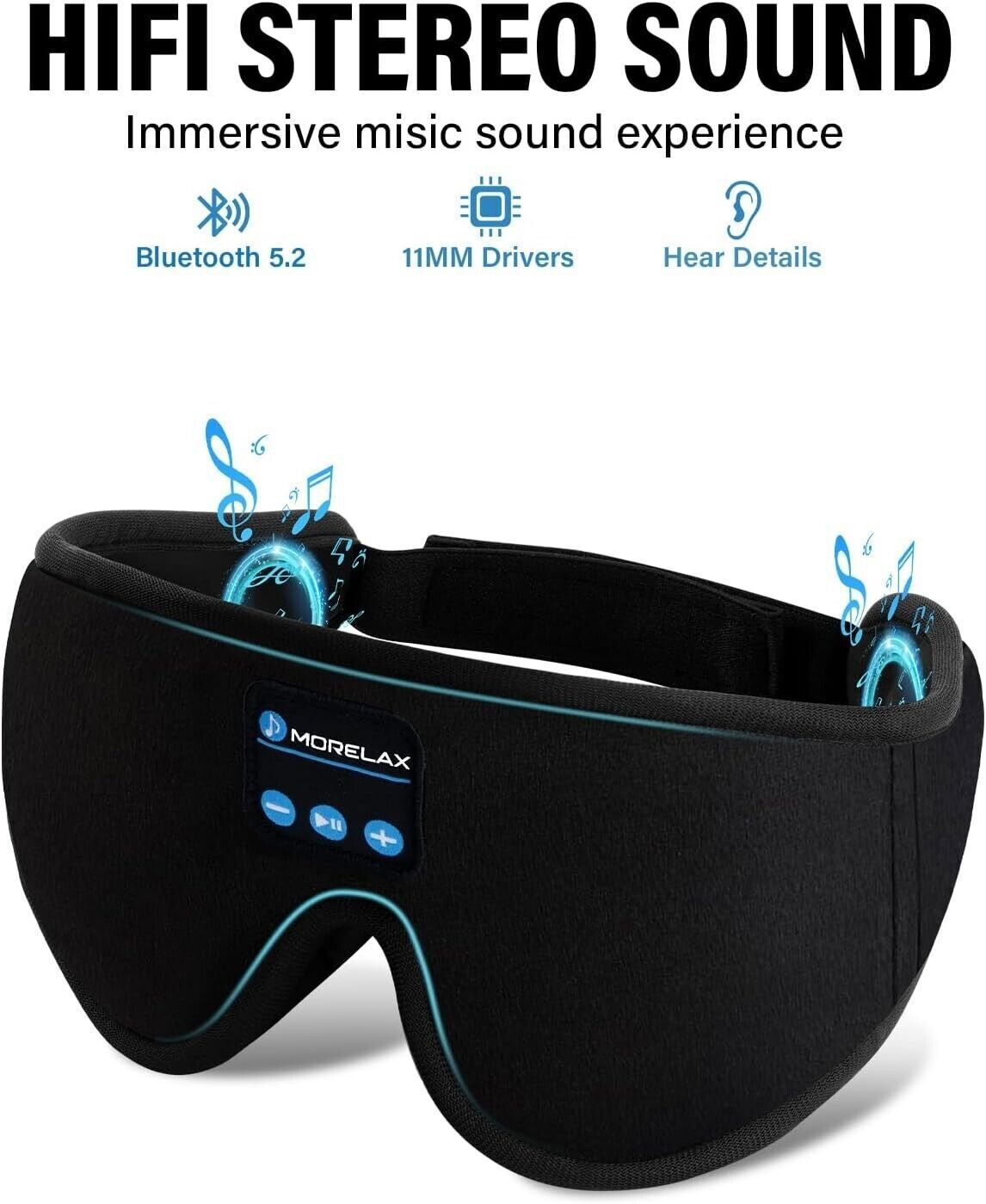 Sleep Mask with Bluetooth Headphones, 3D Sleep Mask Wireless Music Eye Mask