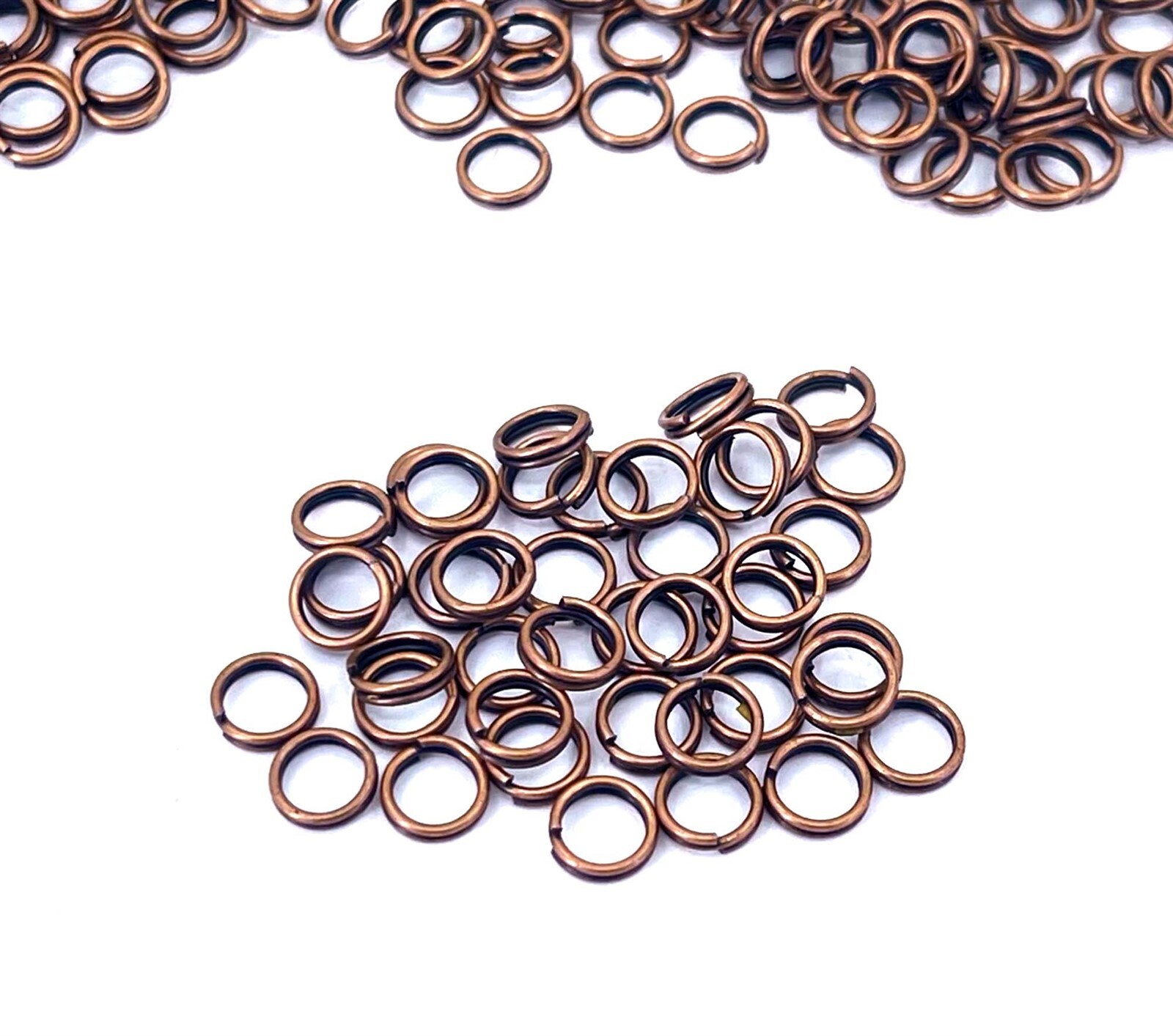 50 Red Copper Double Split Jump Rings Findings Connectors 22 gauge 6mm