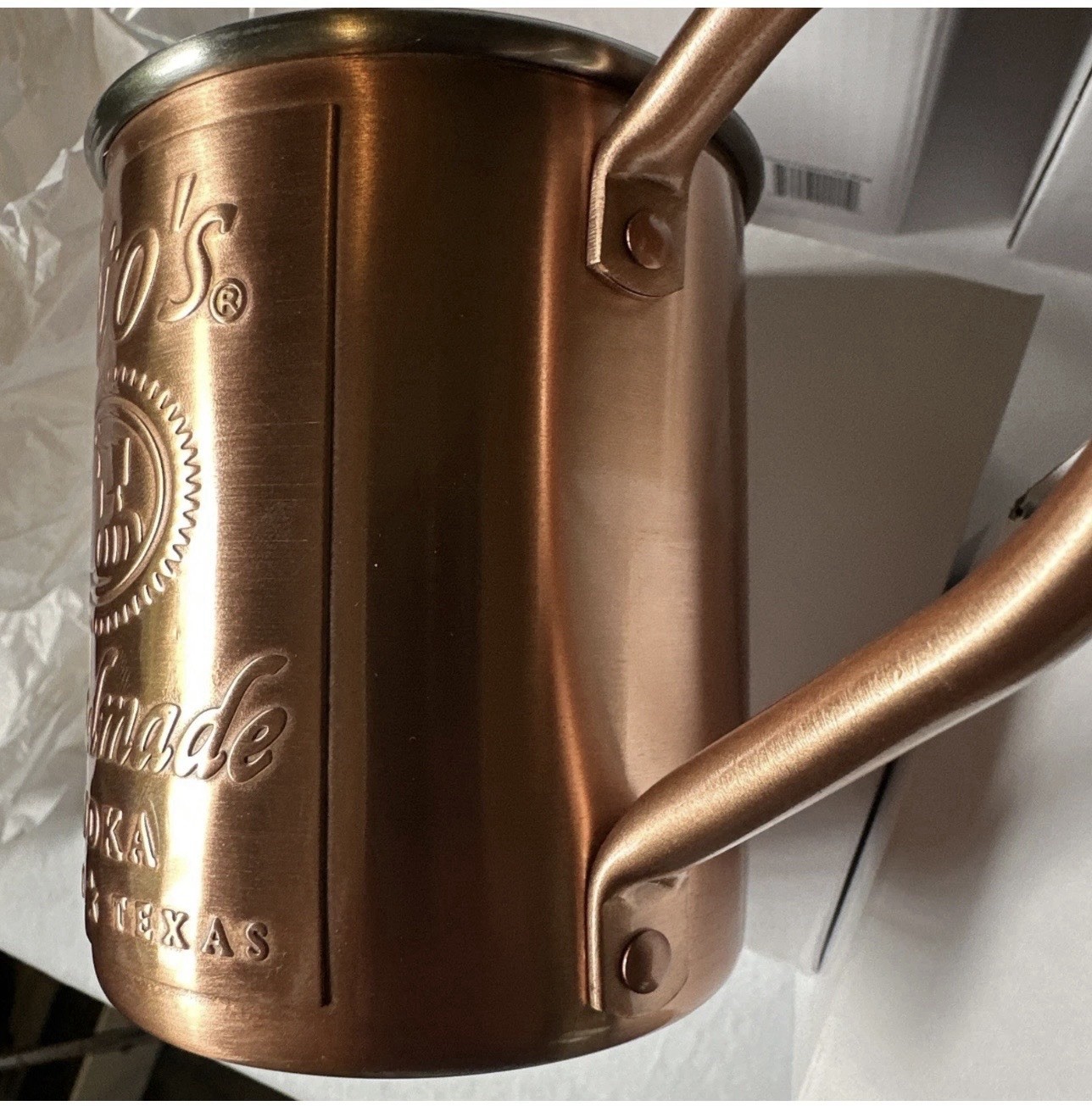 NEW IN BOX TITO'S Handmade Vodka Copper Moscow Mule Mug Cup Set Of 4