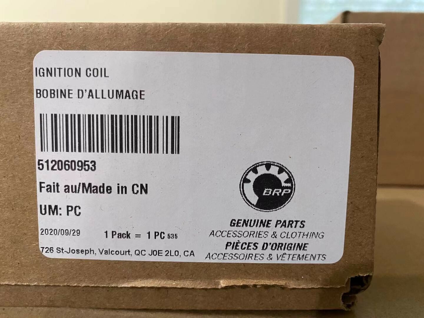 Brand New Genuine Skidoo Ignition Coil 800 ETEC, XRS/MXZ/TNT/Summit, 512060953