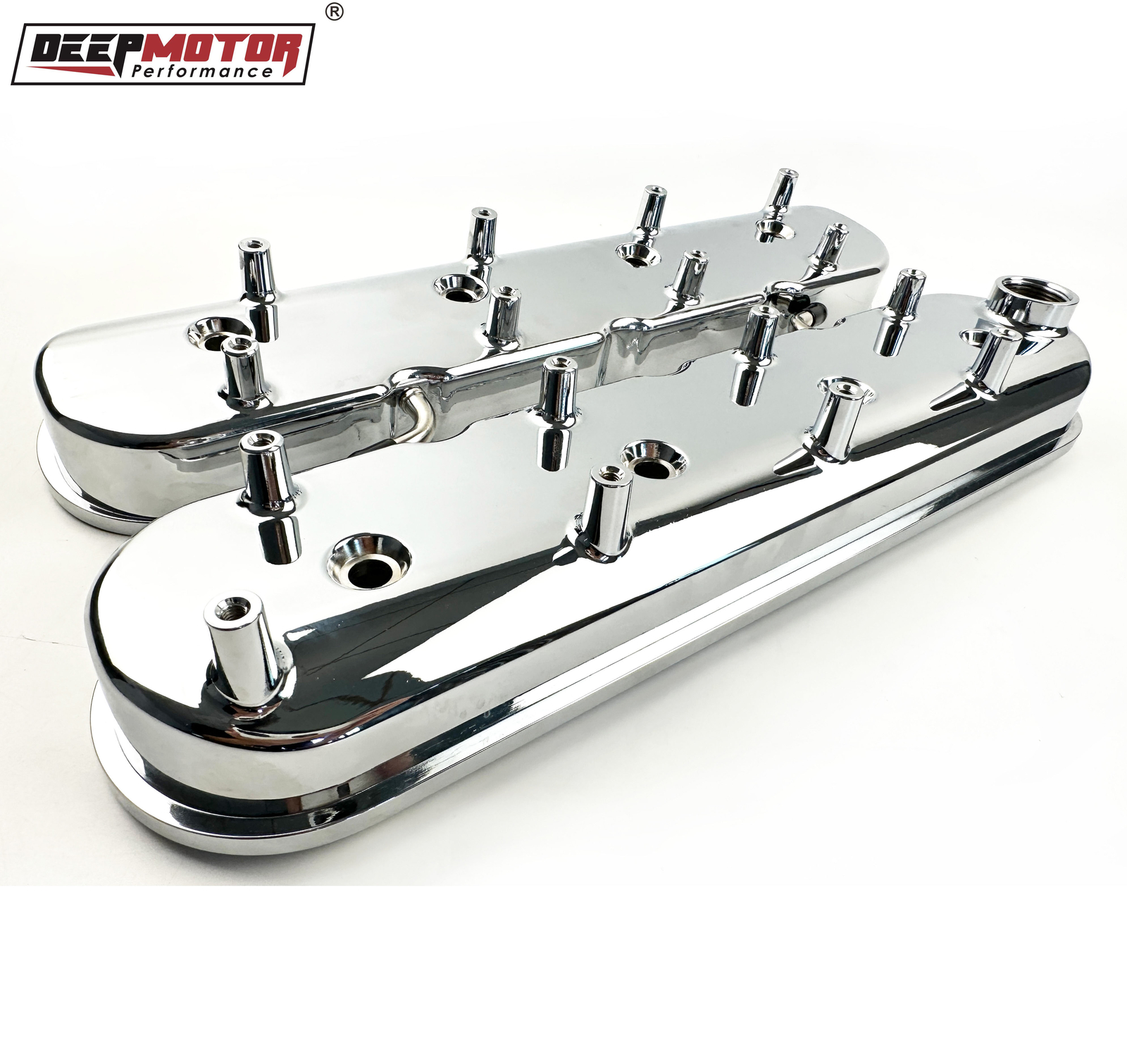 Deepmotor Tall Cast Aluminum Valve Covers for LS1 LS2 LS3 LS6 5.3 6.0 Chrome