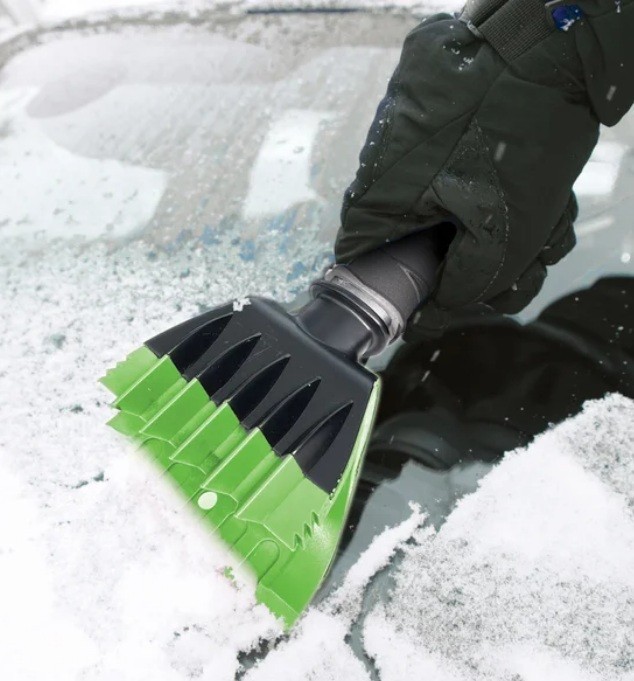 Heavy Duty 58 in Extendable Snowbrush and Ice Scraper, Neon Green