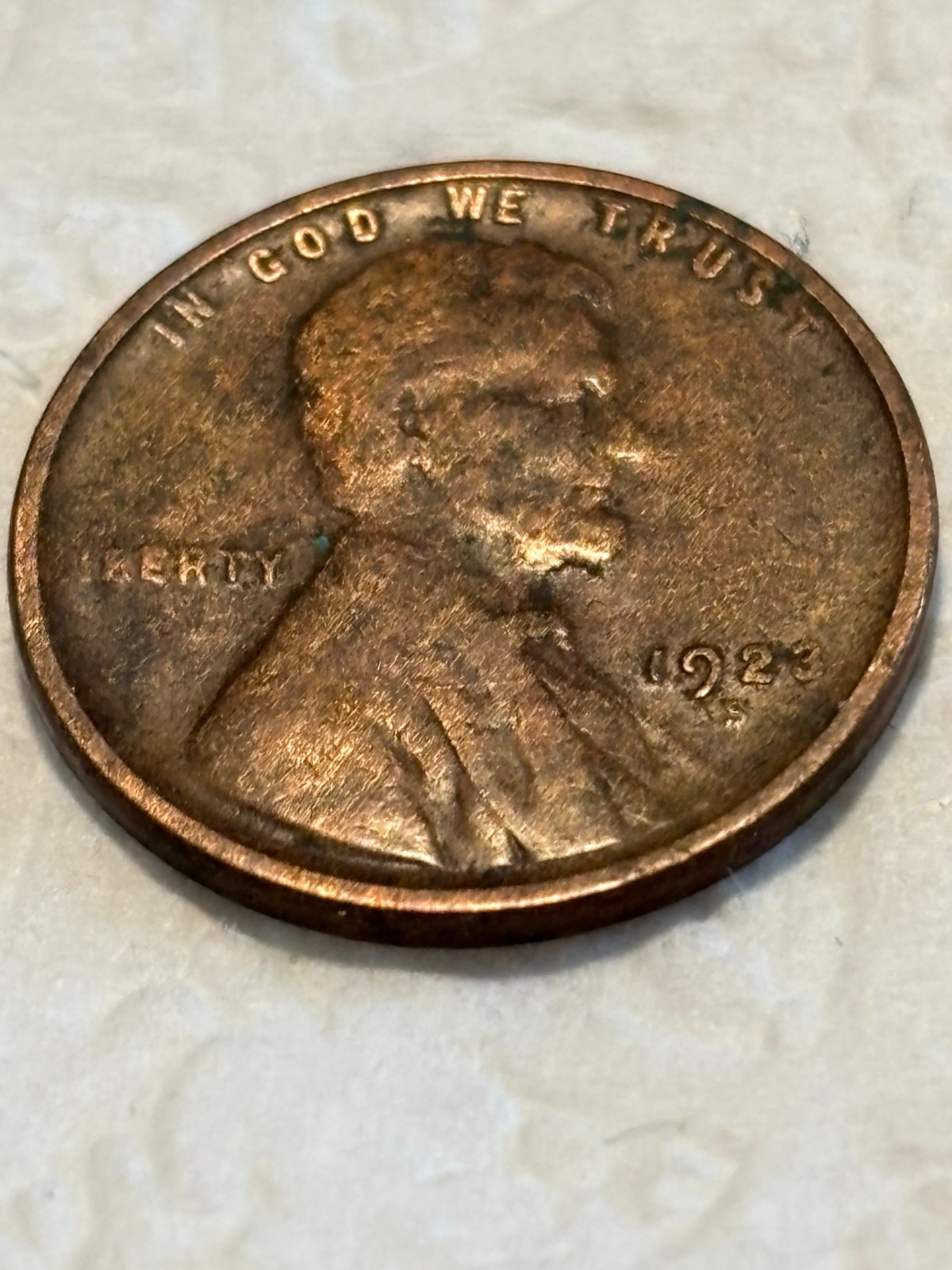1923 s lincoln cent free ship low grade