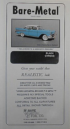 Bare-Metal-Foil 6 x 11 Thin Sheet Black Chrome Foil - Plastic Model Foil - #7