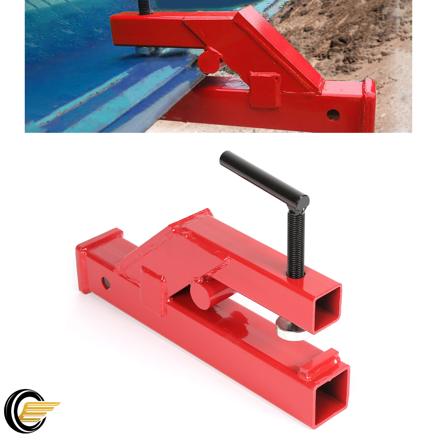 Upgraded Clamp On Trailer Hitch Ball Mount Receiver For Bobcat Tractor Bucket