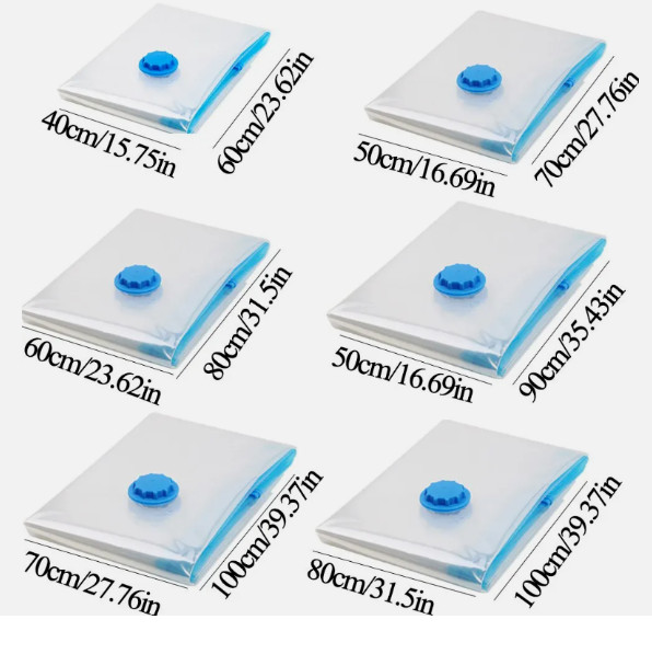 5 Jumbo Vacuum Storage Bags Travel Space Saver Organizer