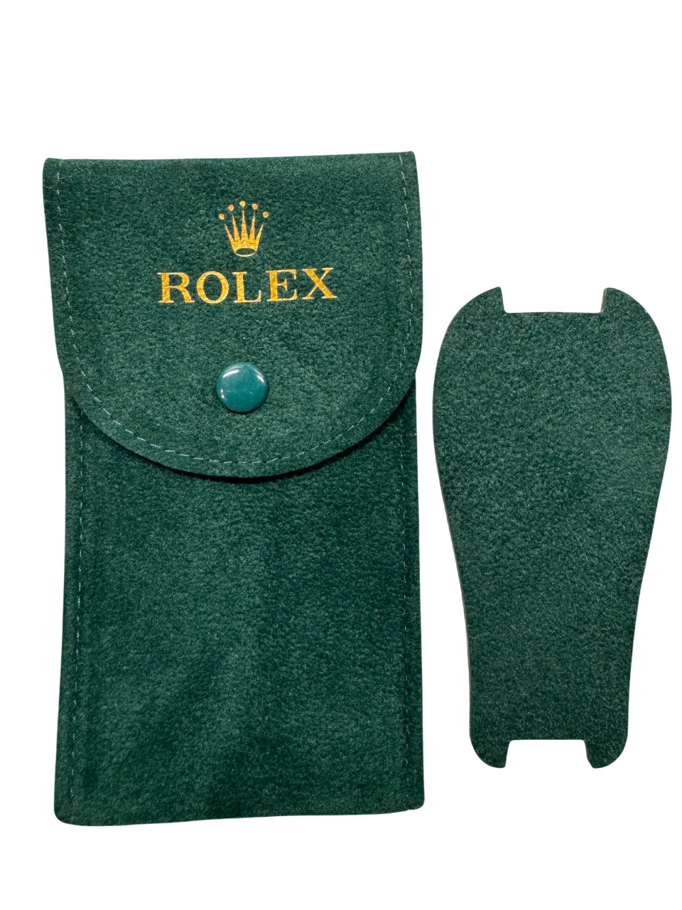 ROLEX GREEN SOFT VELVET TRAVEL POUCH - 1PC - SERVICE POUCH W/ INSERT
