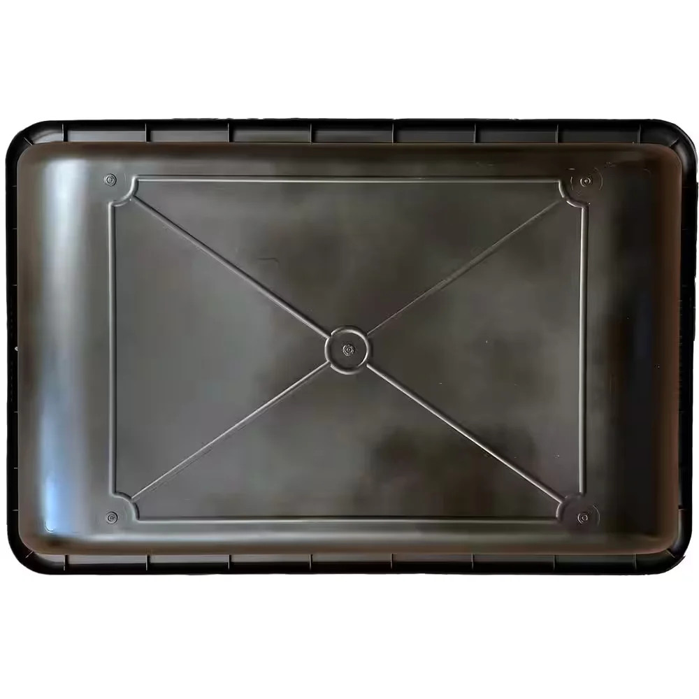 Concrete Mixing Tub Large Plastic Black 36x24x8 Wash Utility Bin 20 Gallon Pan