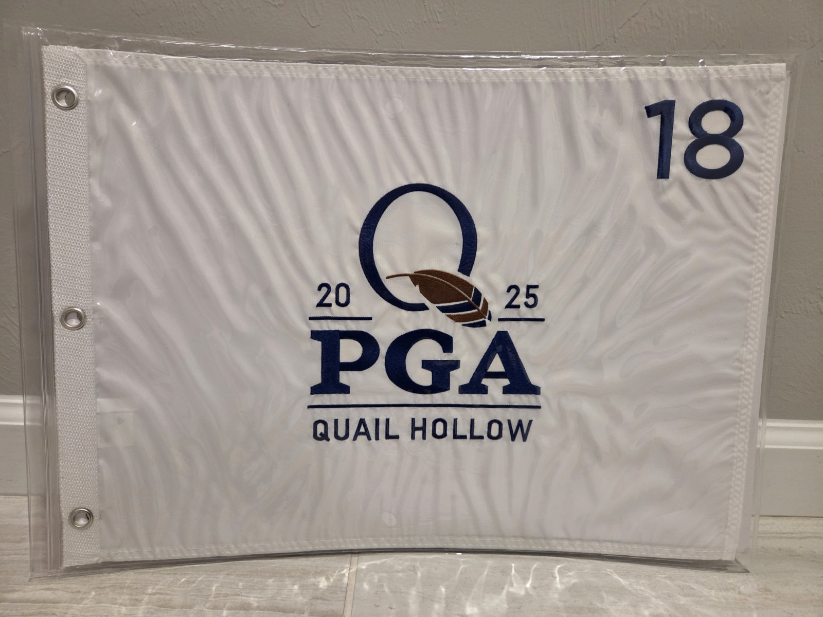 2025 Pga Championship Flag Quail Hollow white embroidered pin flag new