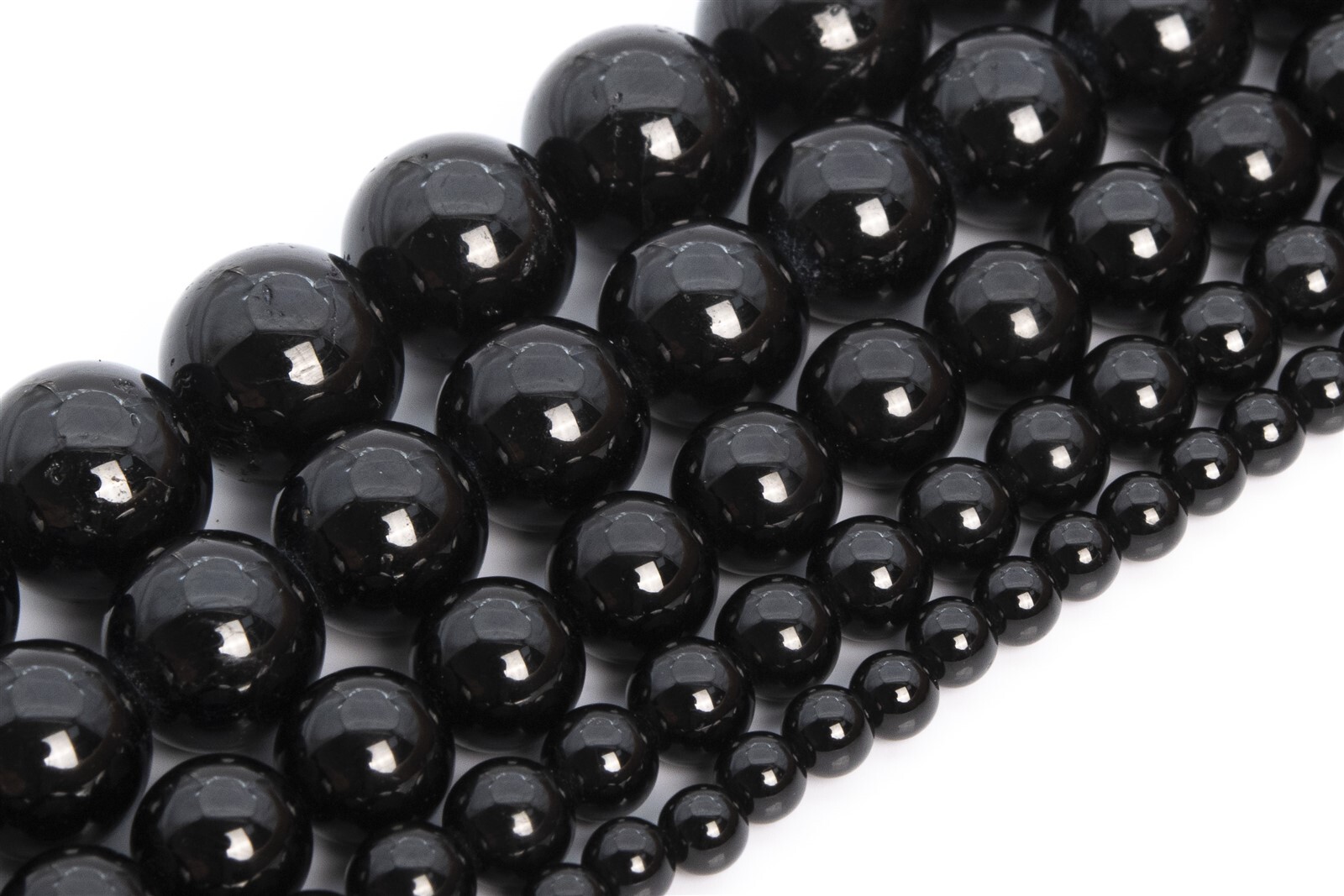 Natural Black Tourmaline Beads Brazil Grade AAA Round Loose Beads 3/4/5/6/8/10MM