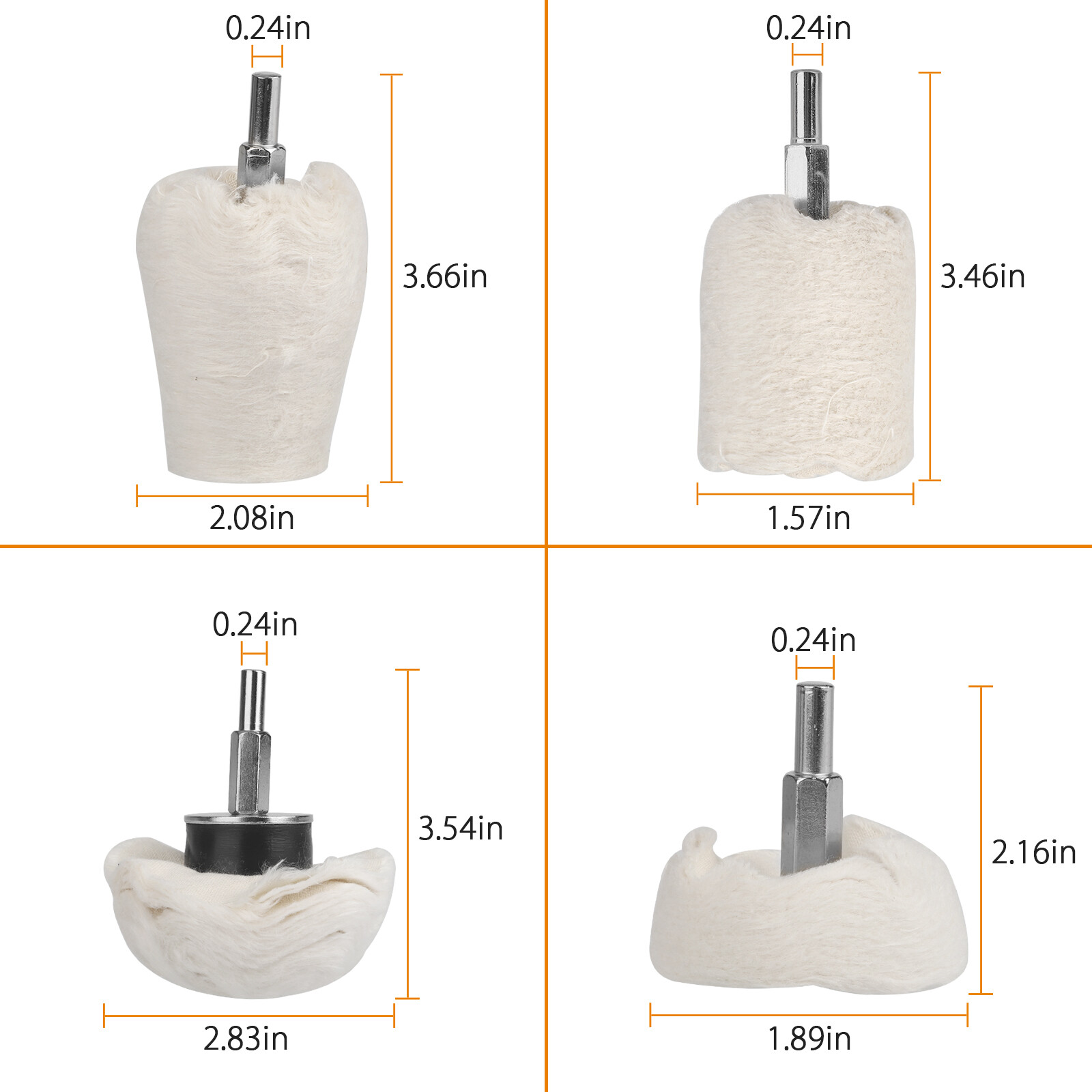 4PCS Sponge Buffing Polishing Pad Kit Car Polisher Detail Polishing Waxing Tool