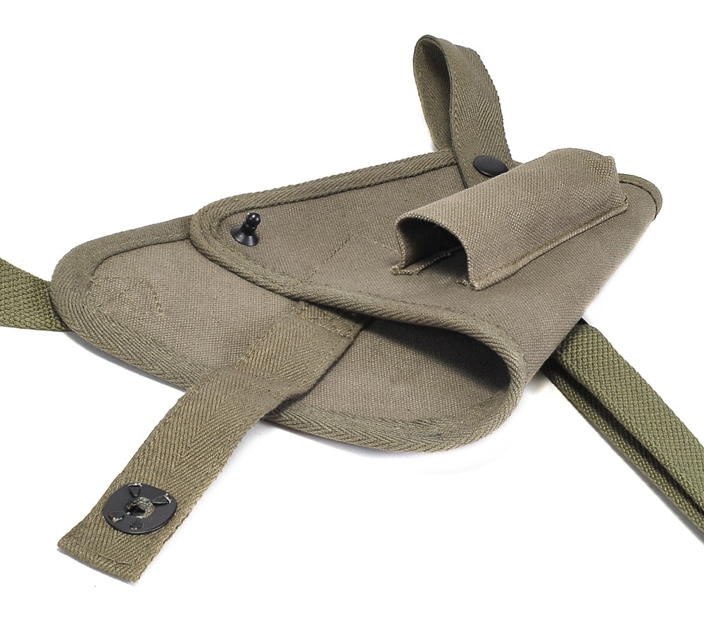 US WW2 M3 OD Canvas Colt 1911 .45 Tanker Shoulder Holster Magazine Pouch LEFT