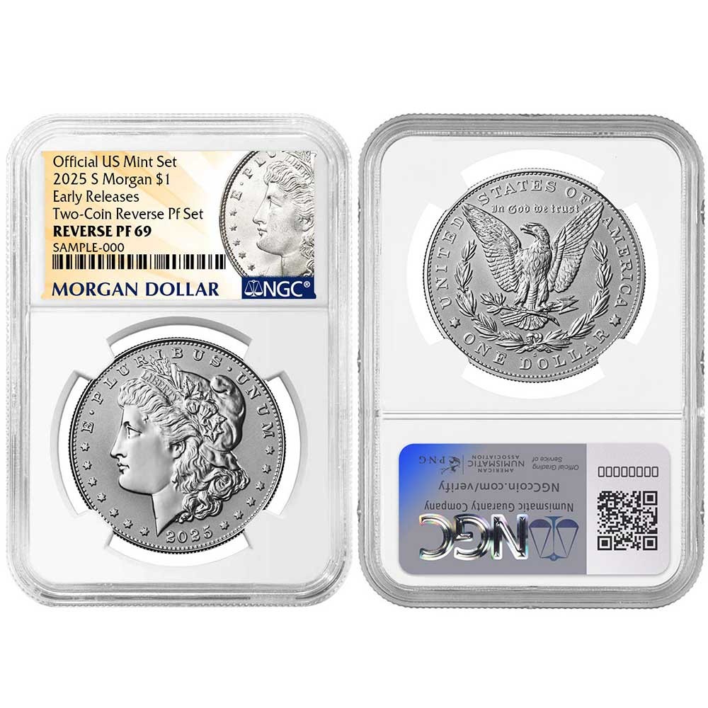 Presale - 2025-S Reverse Proof $1 Morgan and Peace Silver Dollar 2pc Set NGC