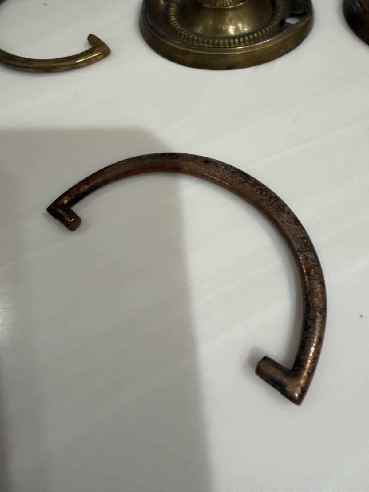 antique Hepplewhite round bail pulls 1810 English George parts restoration set