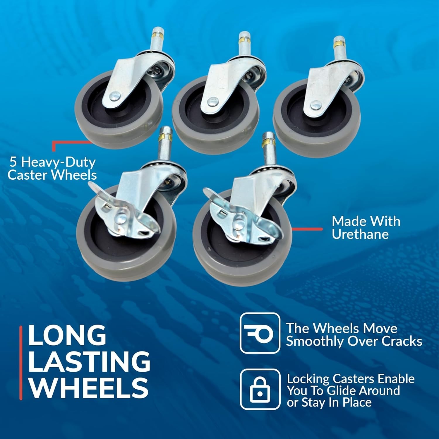 Spill Containment Bucket Dolly with 5 Swivel Wheels and Locking Feature