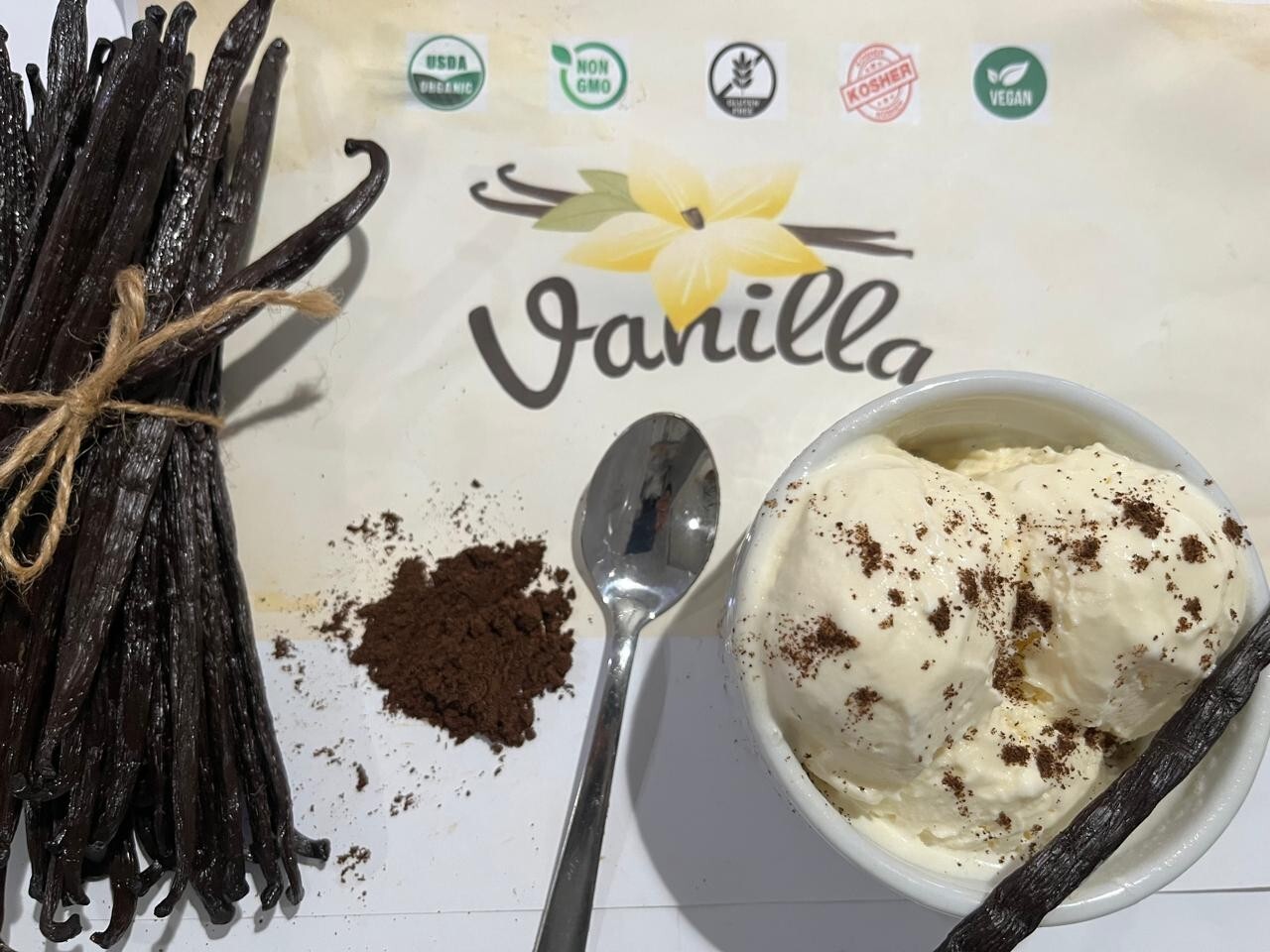 Madagascar Grade A Bourbon organic Vanilla Beans [7-9 inches]