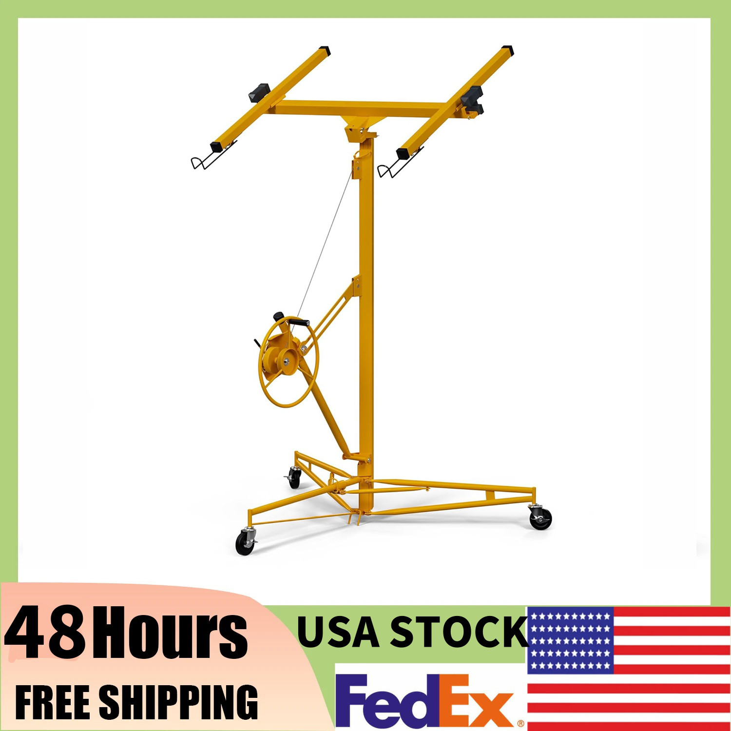 16FT Drywall Lift,150LB Heavy Duty Drywall Rolling Lifter Panel W/Adjustable Arm