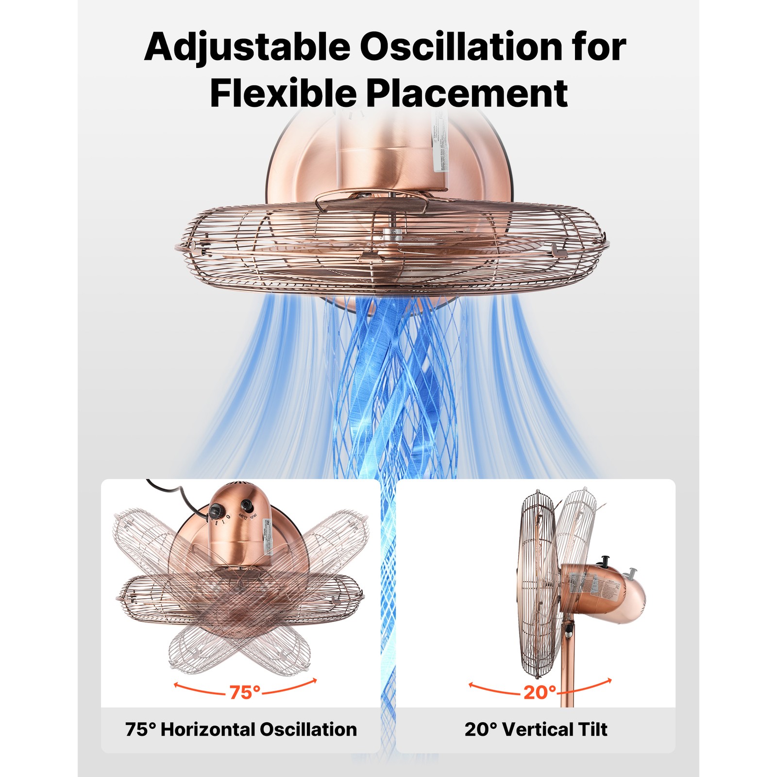 Uimoso 16 in Industrial Oscillating Pedestal Fan with High Airflow 1450CFM