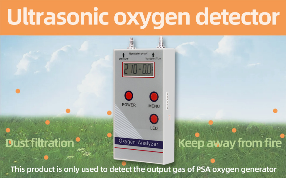 Ultrasonic Oxygen Meter O2 Flow Pressure Digital Readout Oxygen Analyzer