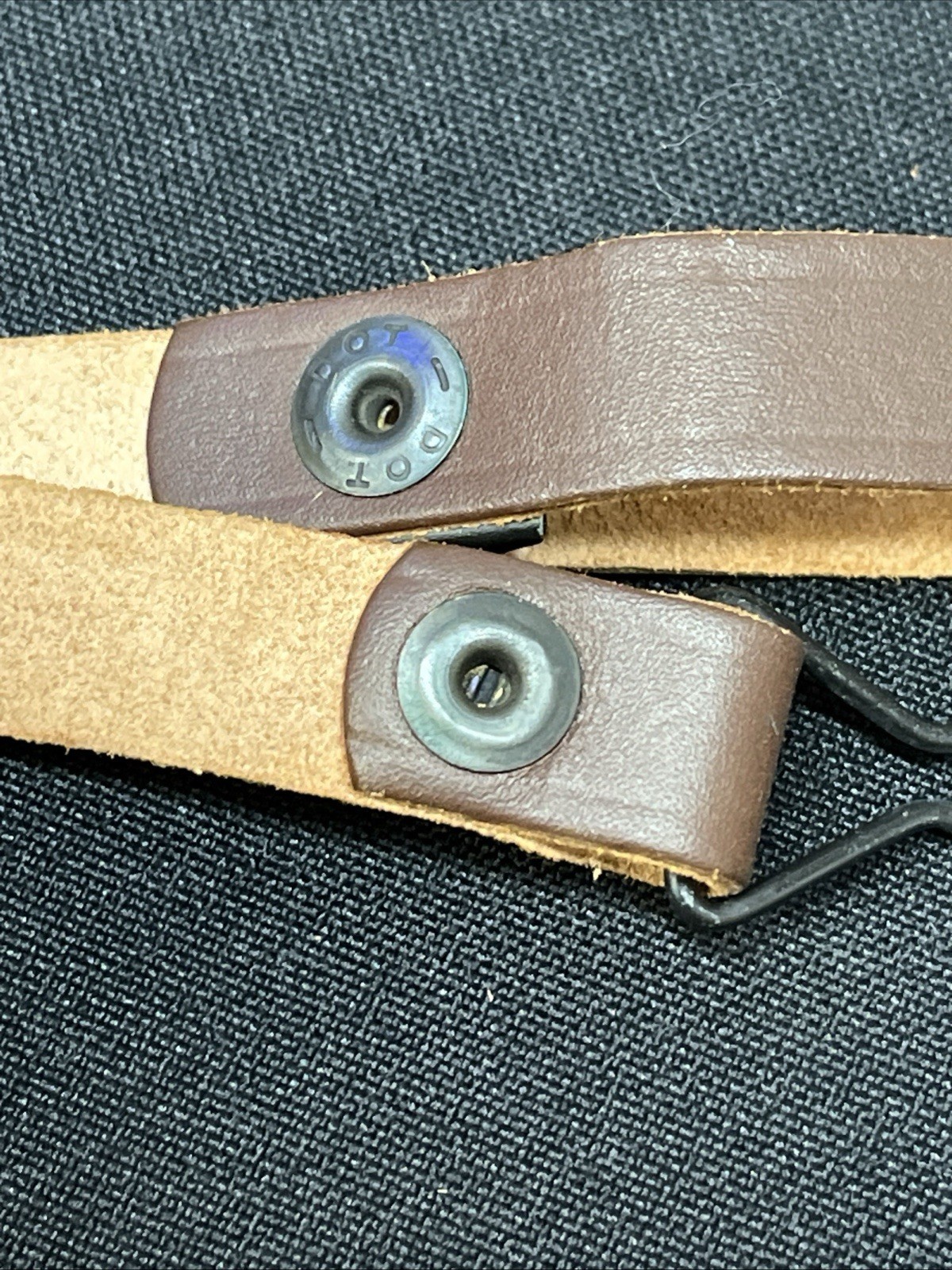 *NOS* US Original M1 HELMET LINER LEATHER CHIN STRAP DOT MAKER STAMP WW2 KOREA