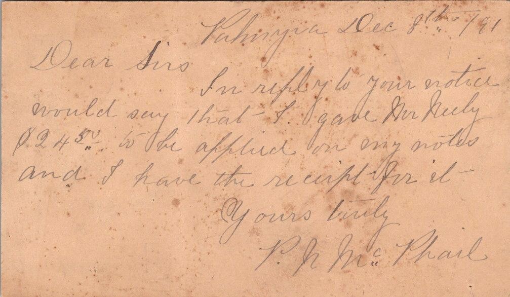 Canada 1891 Palmyra Ont To London - PPC - A02020