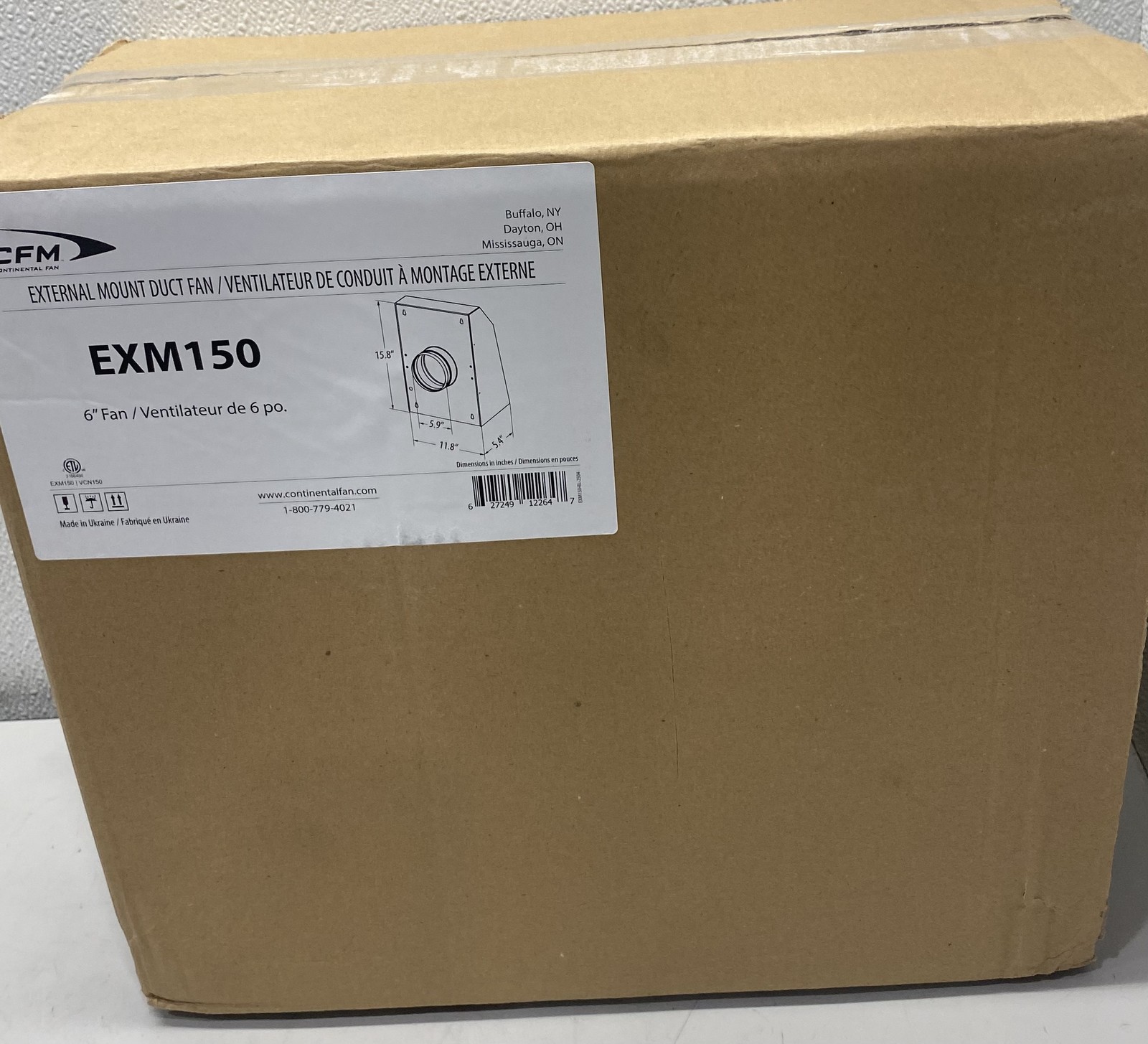 EXM External Wall Mount Exhaust Duct Fan 6 inch exm150