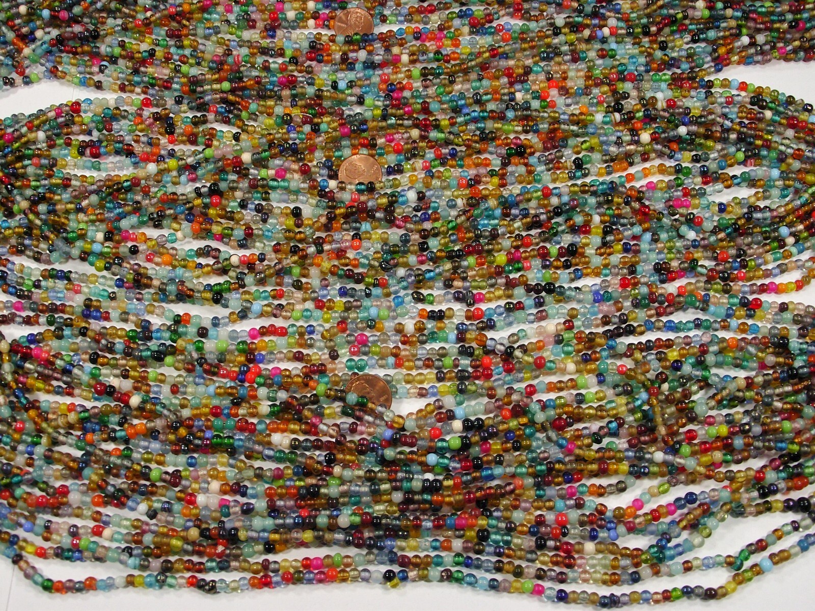 30 Strands 36" India Handmade Assorted Color Glass Beads Wholesale Bulk (CT-52)