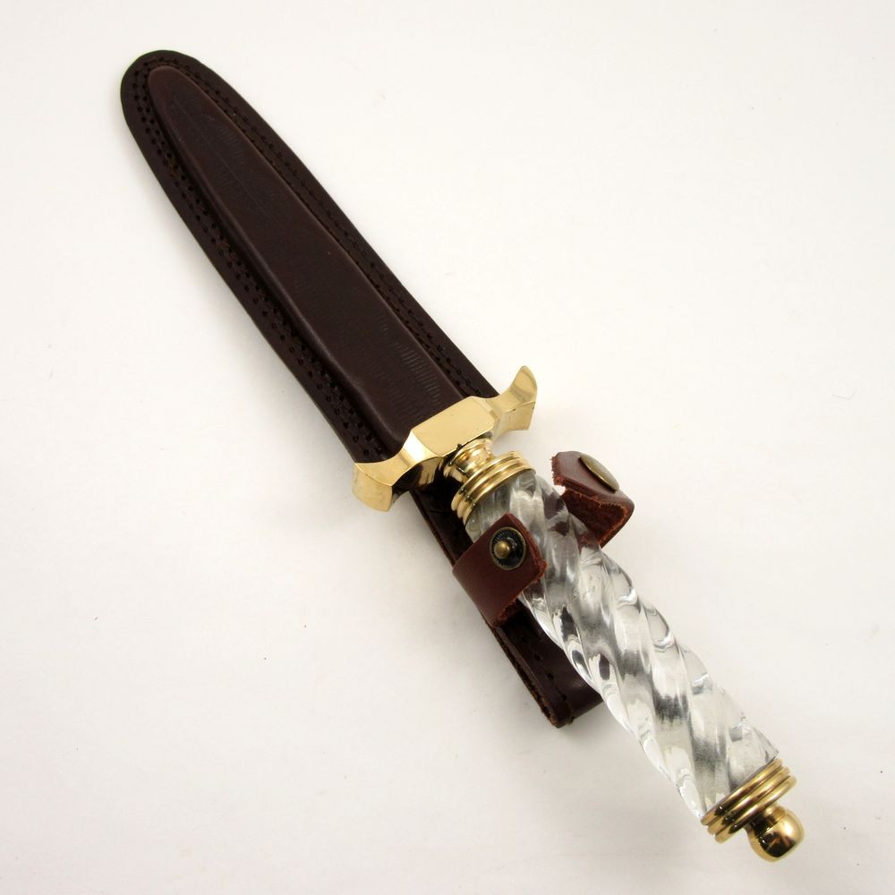 11" Medieval Ice Blade Dagger – Double-Edged Commando Knife w/ Leather Sheath