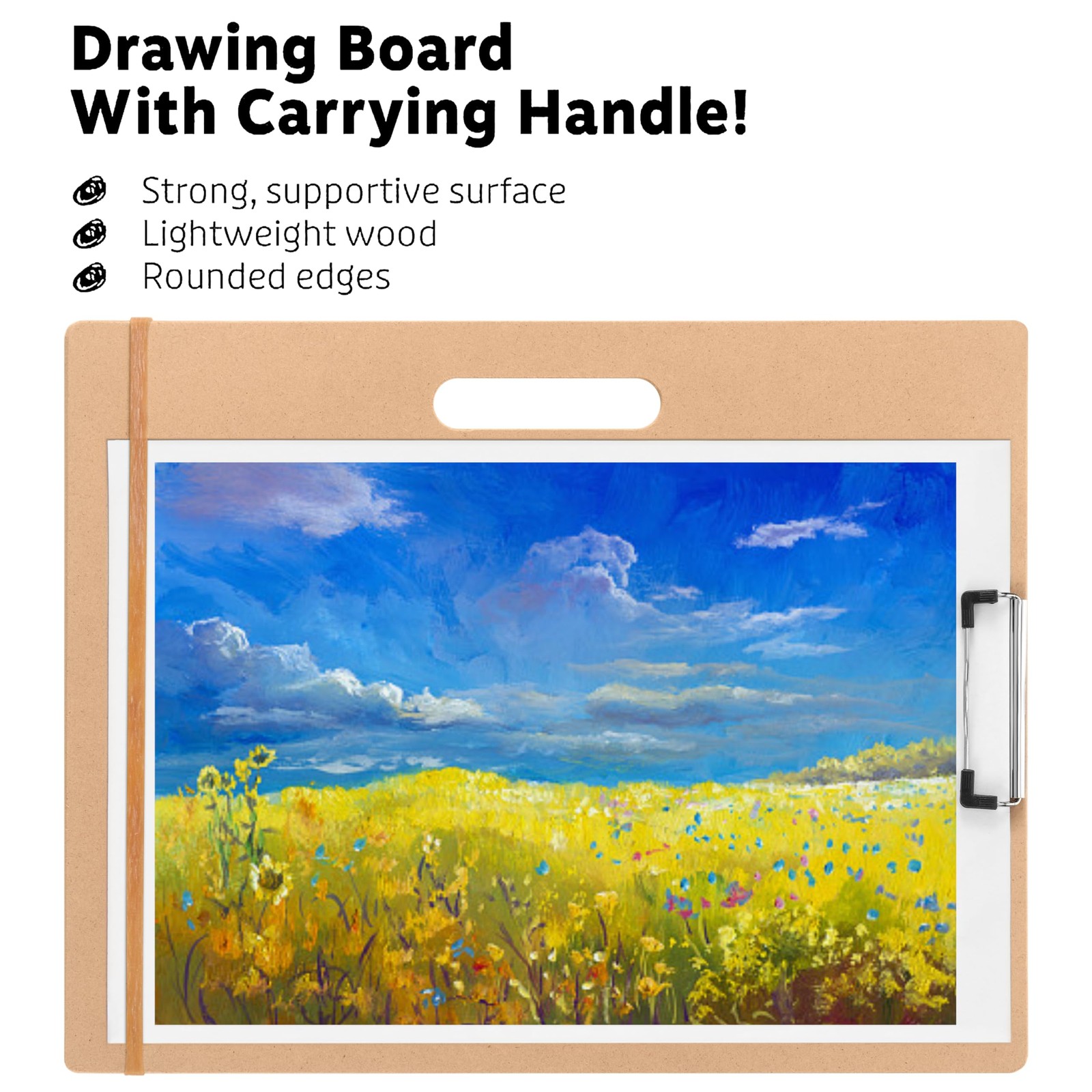 TX liteart 13 x 17 Artist Sketch Board with Handle - Portable Clipboard for