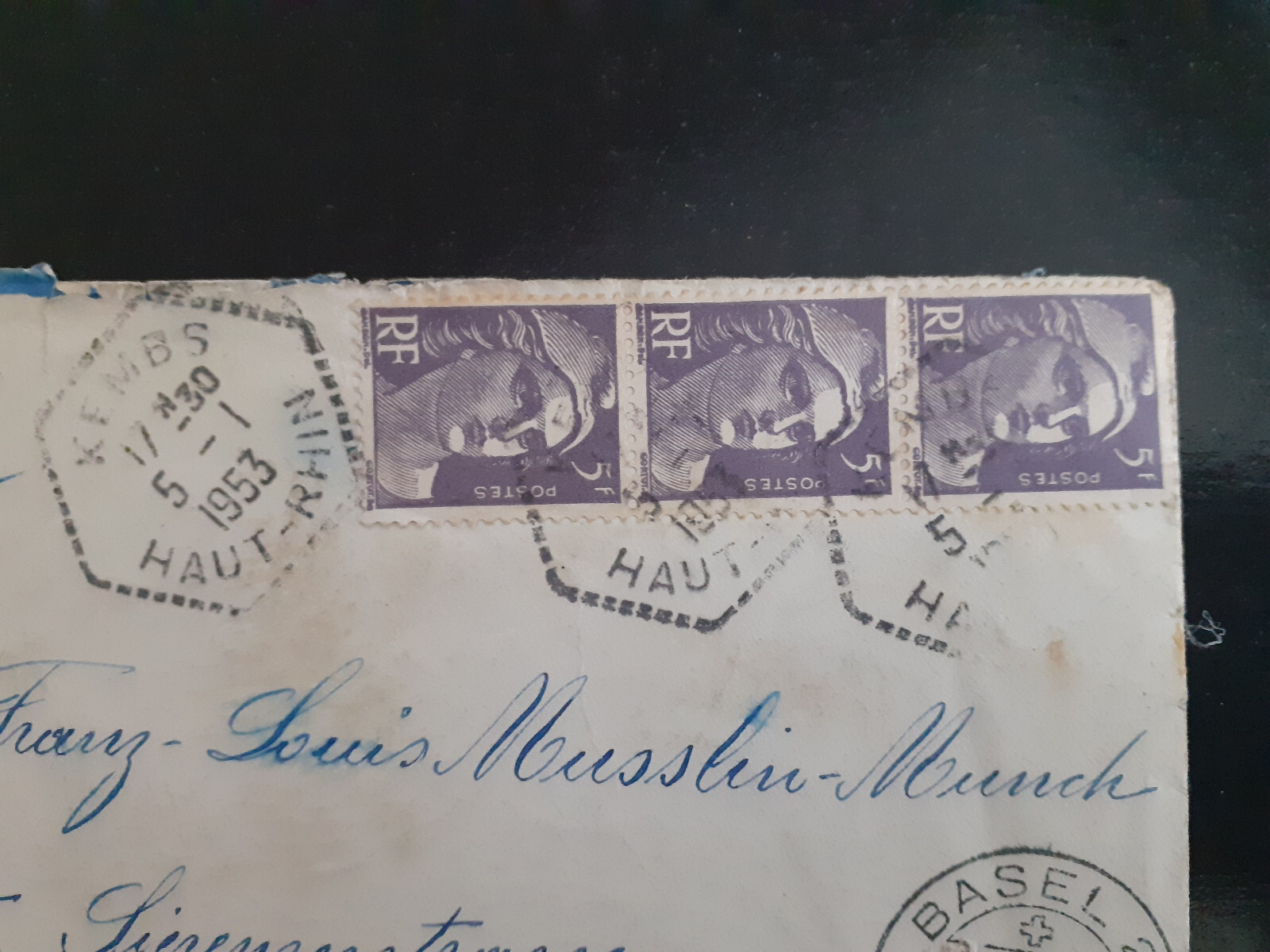 France - 1953 - Tax Cover to Basel + Tax Stamp Switzerland