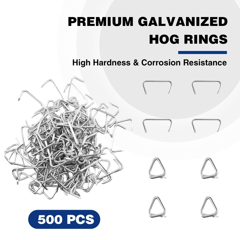 WORKPRO Bent Hog Ring Pliers with 500 Pcs 3/4" Hog Rings Auto Upholstery NEW