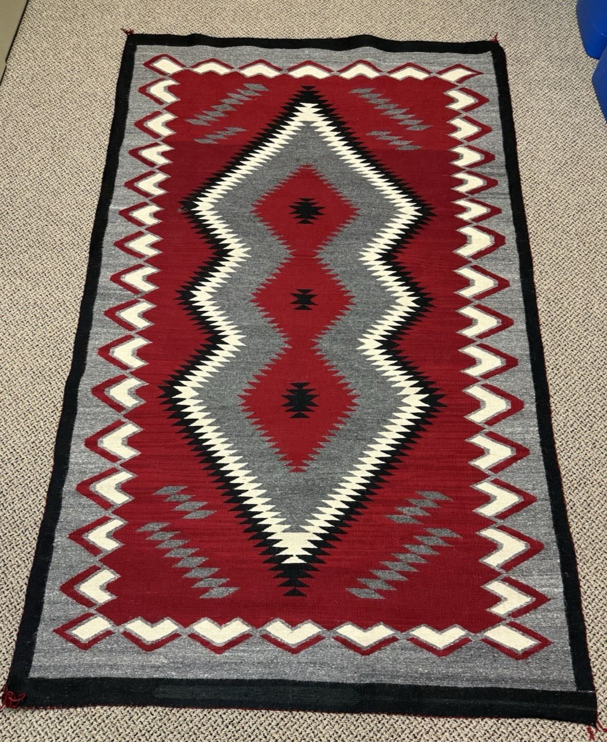 Large Near Mint Red Ganado Navajo Rug 75" x 45"  #759