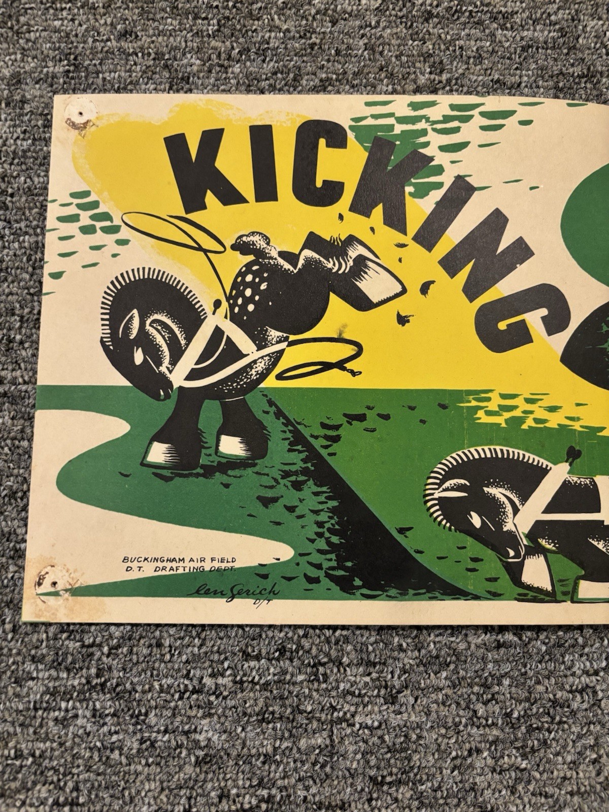Original WWII Poster Which Are You Doing? Kicking Or Pulling Horse