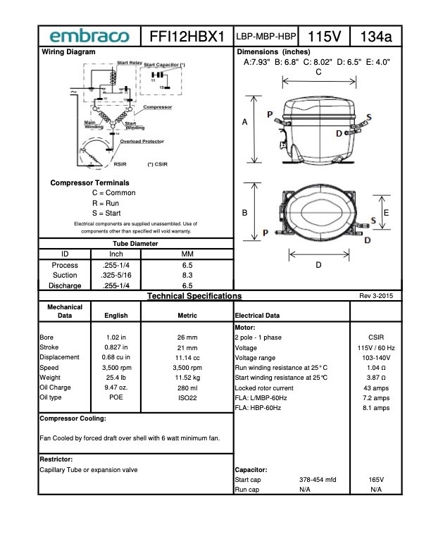 Compressor for Soda Vending Machine, Vendo, Dixie Narco, Royal Vendors, AMS