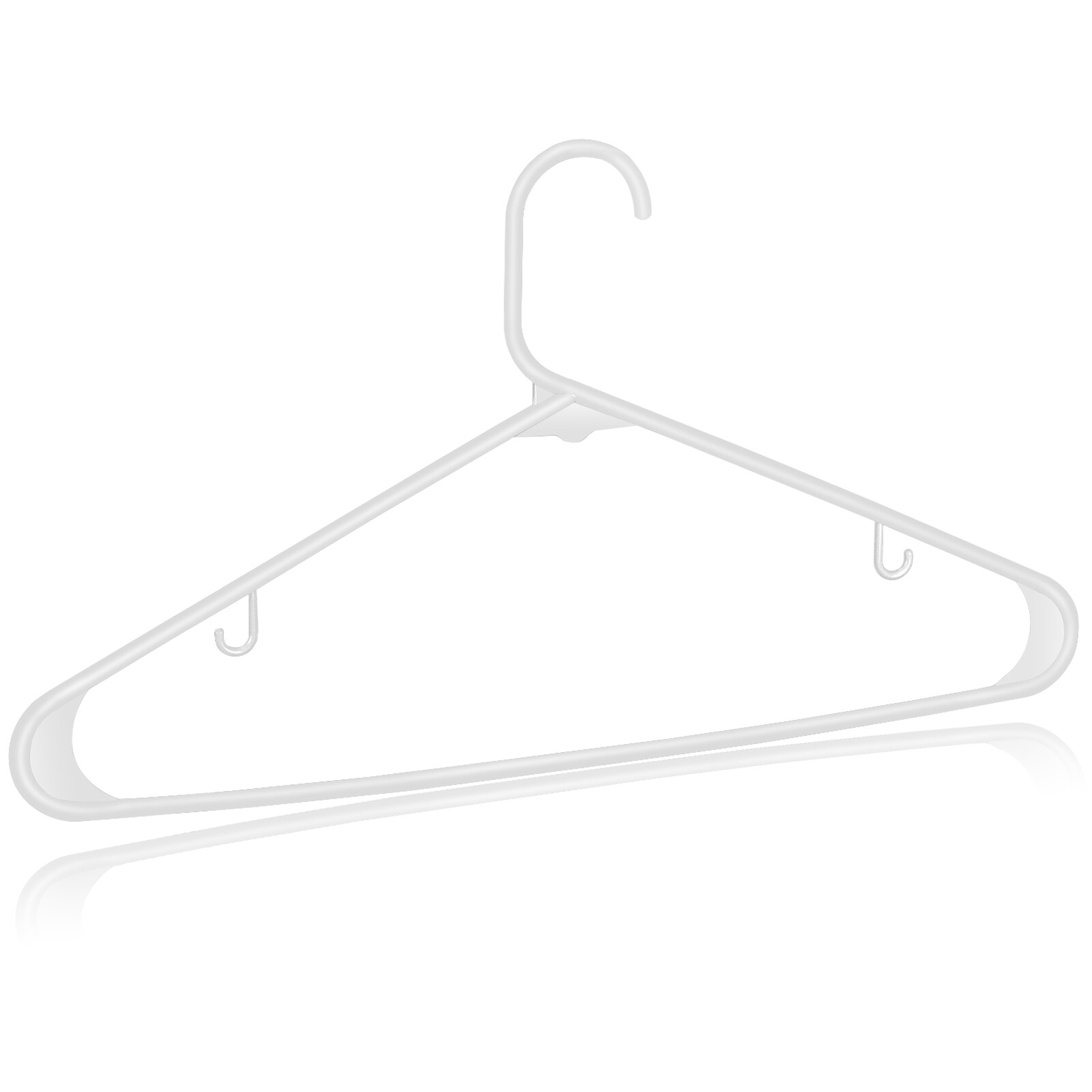 100 Pack Plastic Hangers Standard Thick Clothes Hangers with Double Hooks White