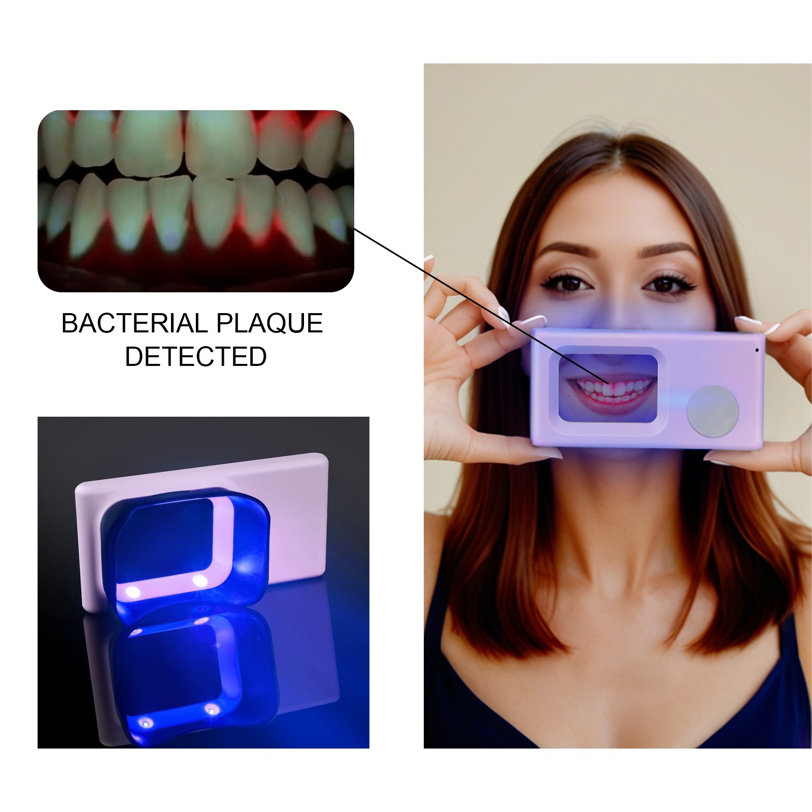 Electric Dental Plaque Indicator Detector Display Device Oral Hygiene Care Pink