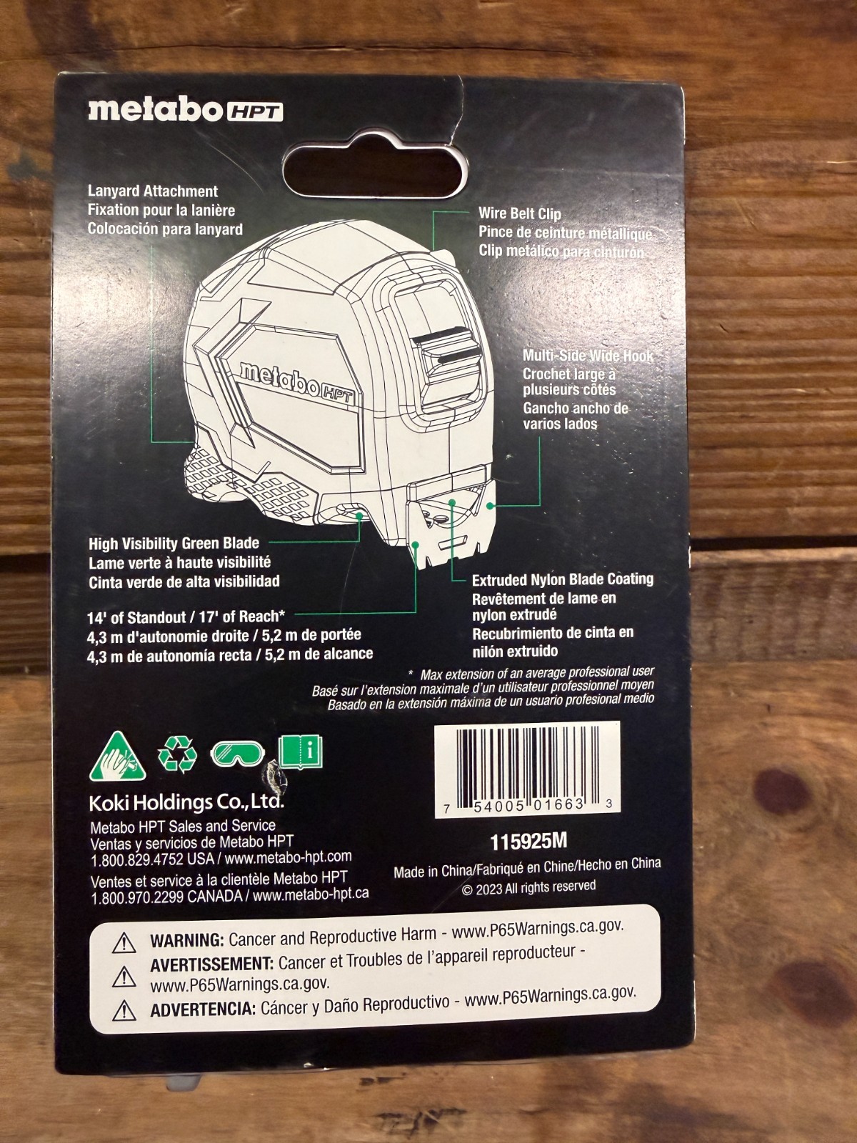 Metabo HPT 25' TruRange Tape Measure 2 Sided Print 17' Reach (Quantity)