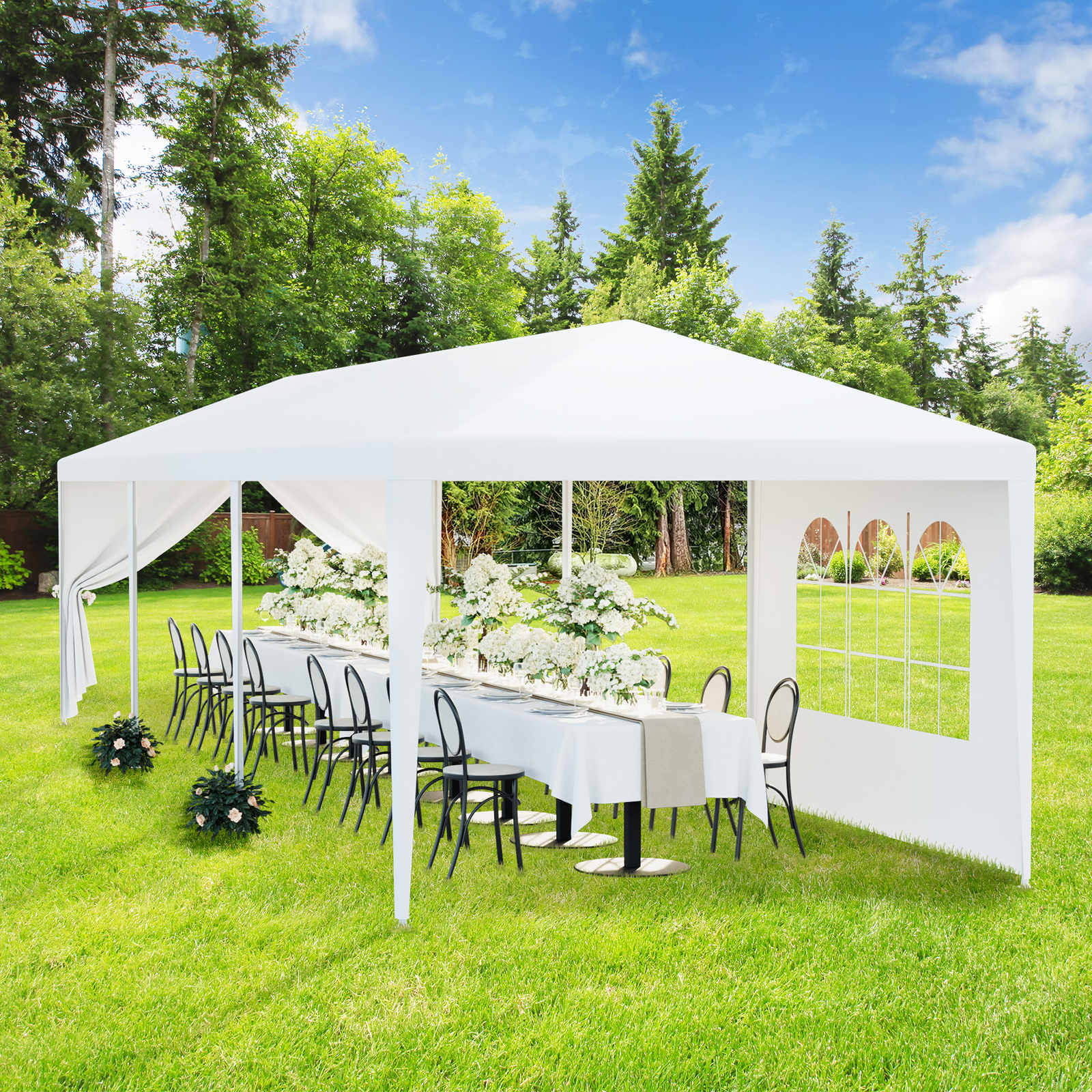 2PCS 10'x30' White Outdoor Gazebo Canopy Wedding Party Tent 8 Removable Walls
