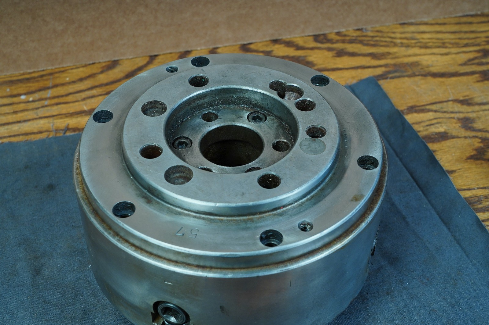 8" 4-Jaw Metal Lathe Chuck Hua Pai with unfinished D1-5 backing Plate