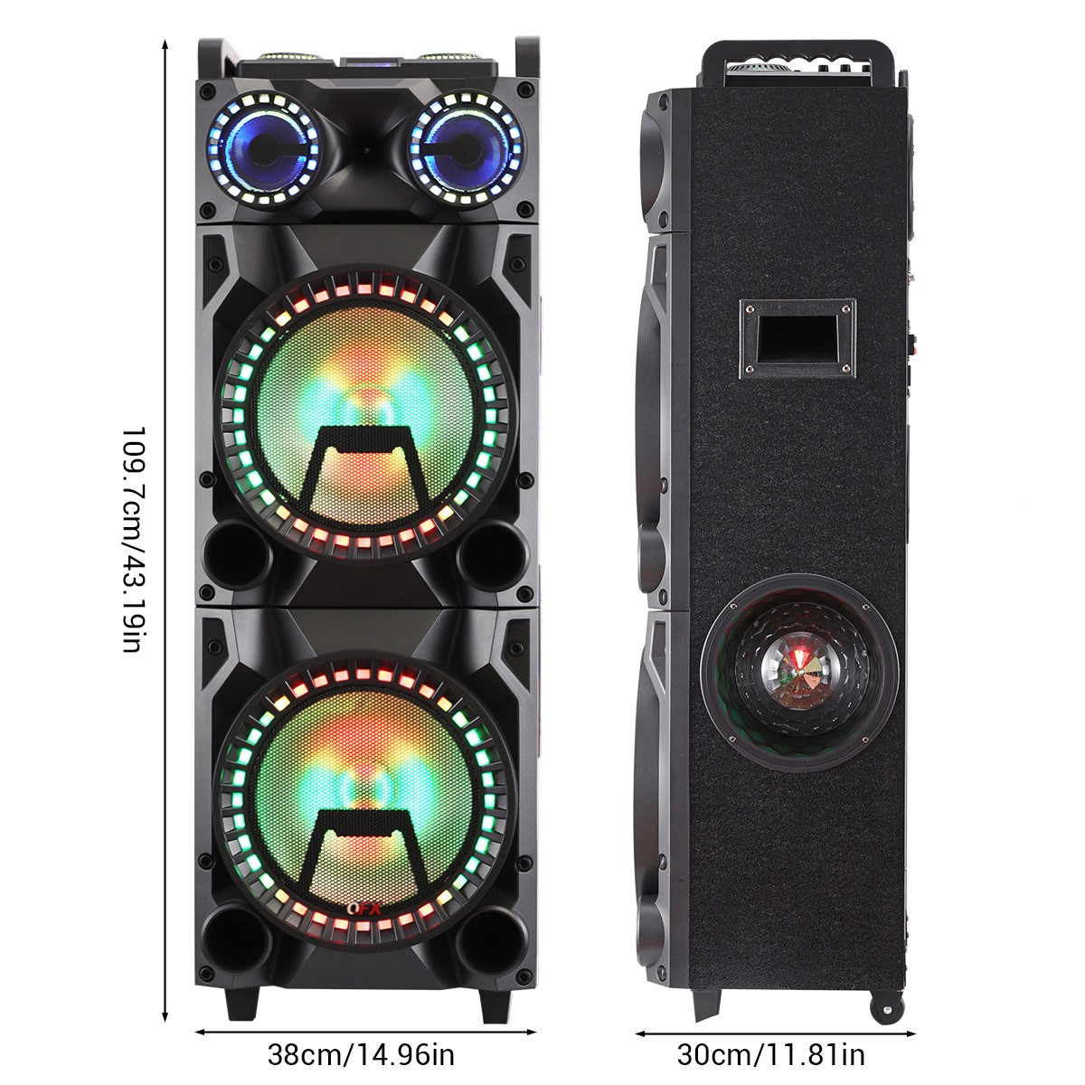 18500W Portable Bluetooth Speaker Sub woofer Heavy Bass Sound Party System w/Mic