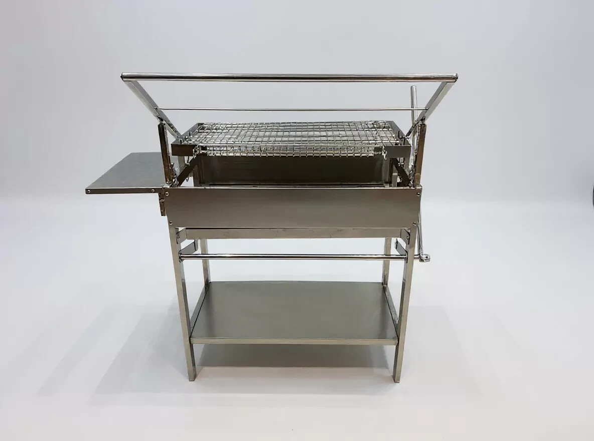 Stainless Steel Mangal Grill 3-in-1 BBQ Skewer Rotisserie Flip Basket Adjustable